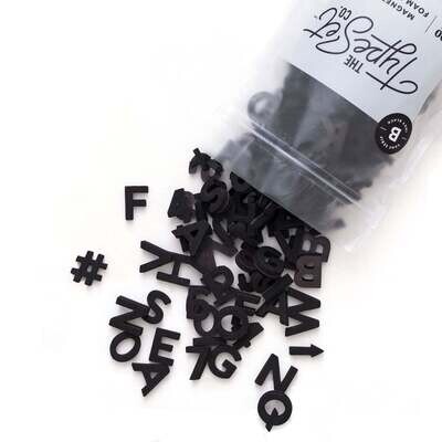 1" 200pc Black Magnetic Letters