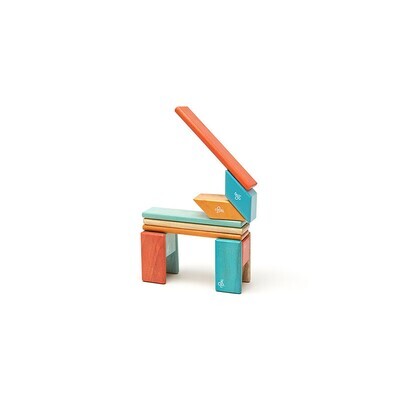 Tegu Classics Wooden Magnetic Block Set 14-Piece - Sunset