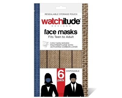 6-Pack Adult Masks - 3pc Burlap / 3pc BLue Linen