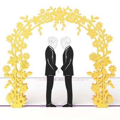 Love Pop Wedding Day Card - Purple Grooms