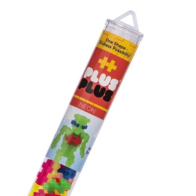 Plus-Plus Mini Maker Tube - 70pc Neon Mix