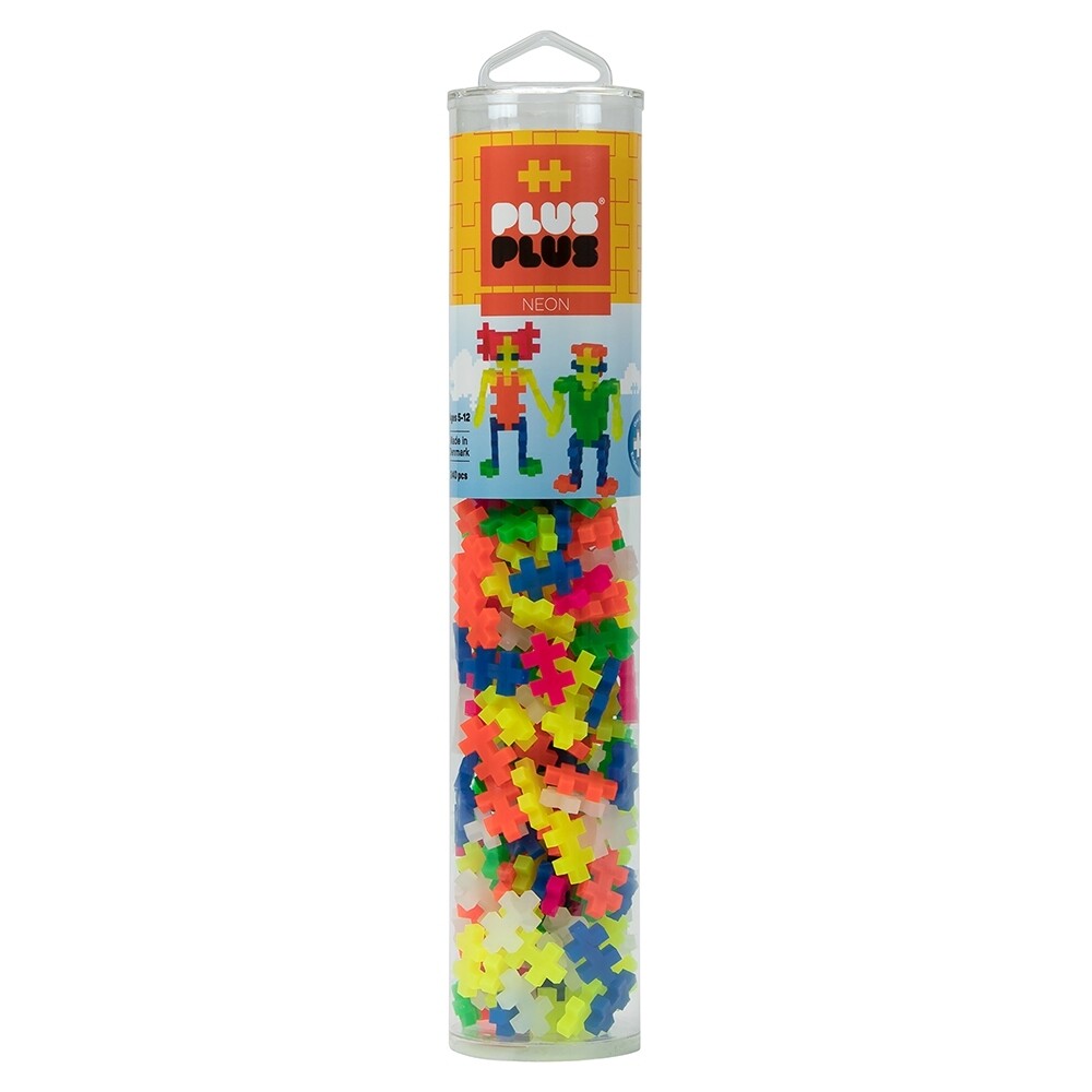Plus-Plus Open Play Tube - 240pc Neon Mix