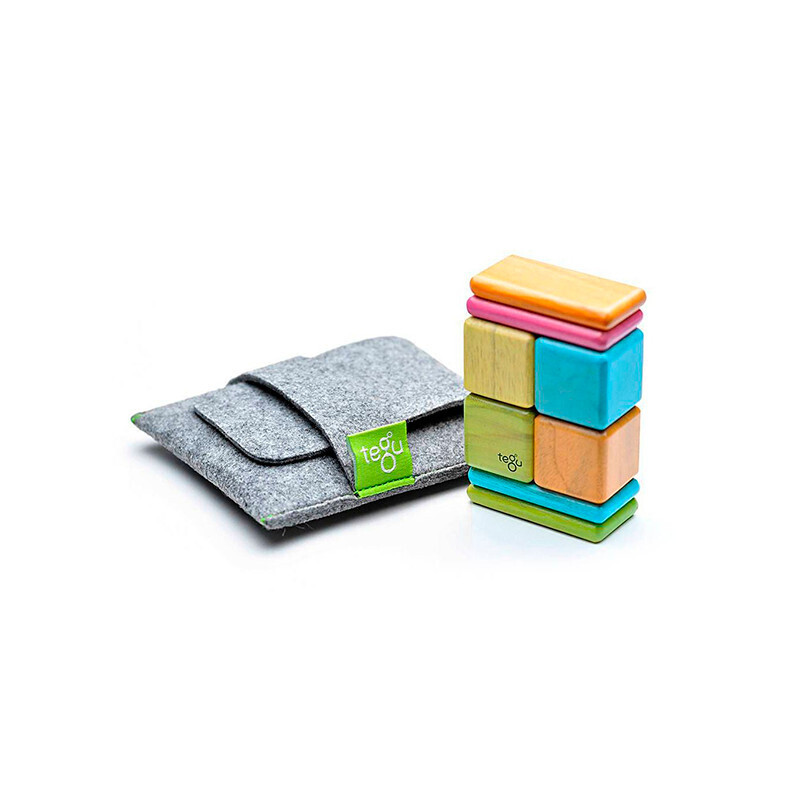 Tegu Wooden Magnetic Blocks - Original Pocket Pouch (8pc) - Tints
