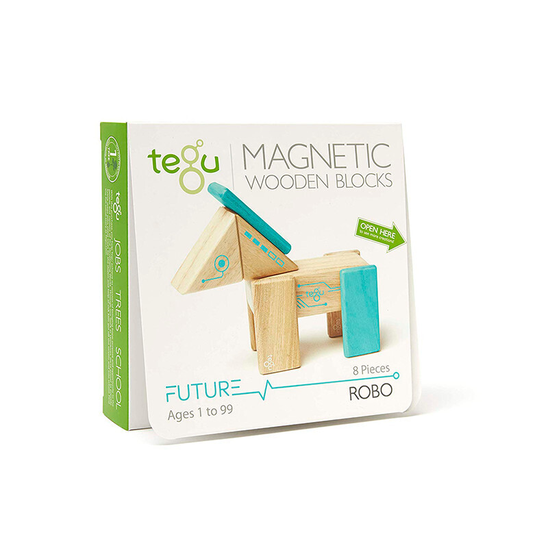 Tegu Magnetic Wooden Blocks 8-Piece - Robo