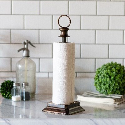 Metal &amp; Wood Paper Towel Holder
