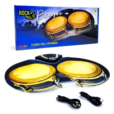 Rock and Roll It! Bongos - Electronic Silicone Pad/Realistic Percussion Sound