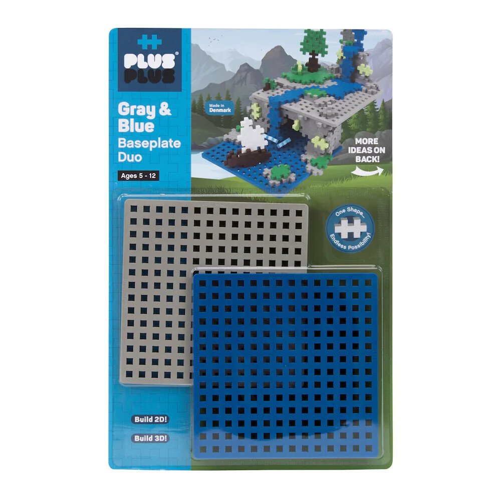 Plus-Plus Baseplate Duo - Grey &amp; Blue