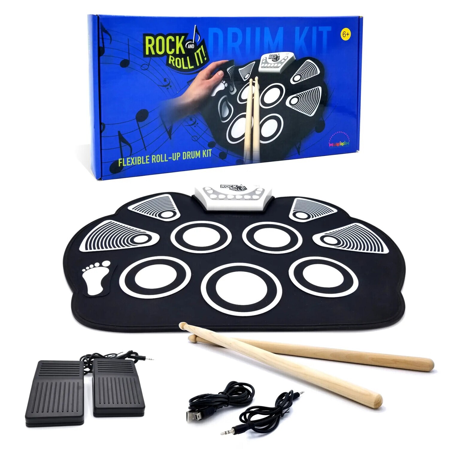 Rock and Roll It! - Classic Drum - Electronic Silicone Pad + Bass/Hi Hat Pedals