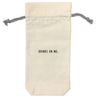 Canvas Wine Bag - Drinks On Me
