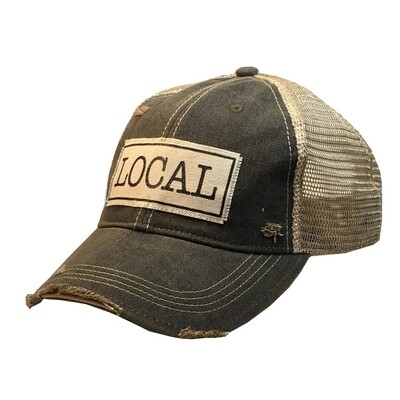 "Local" Distressed Trucker Hat Baseball Cap - Black