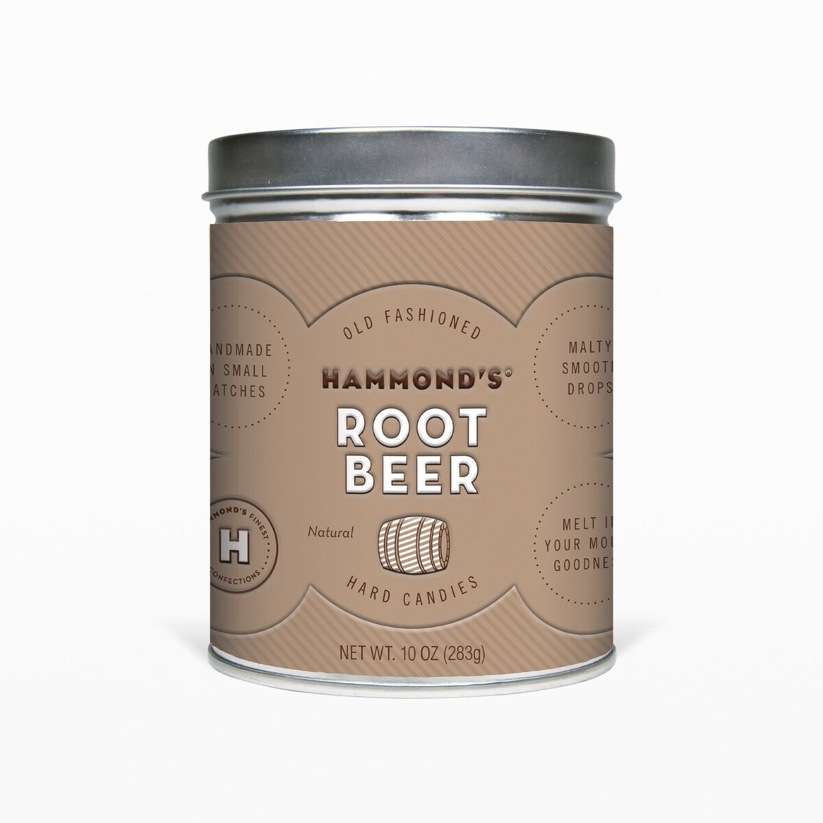 Hammond's Candies Root Beer Drops Tin 10oz