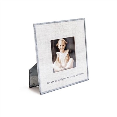 You Are My Sunshine Glass Linen Photo Frame - 6"x6"