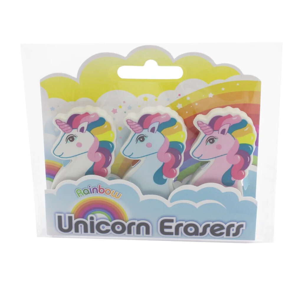Streamline Rainbow Unicorn Eraser Set