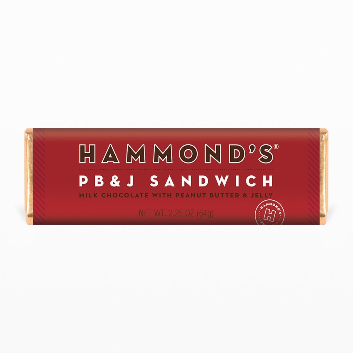 Hammond's Candies PB &amp; J Sandwich Milk Chocolate Candy Bar 2.25oz
