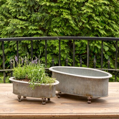 Metal Oblong Centerpiece Planters - Large