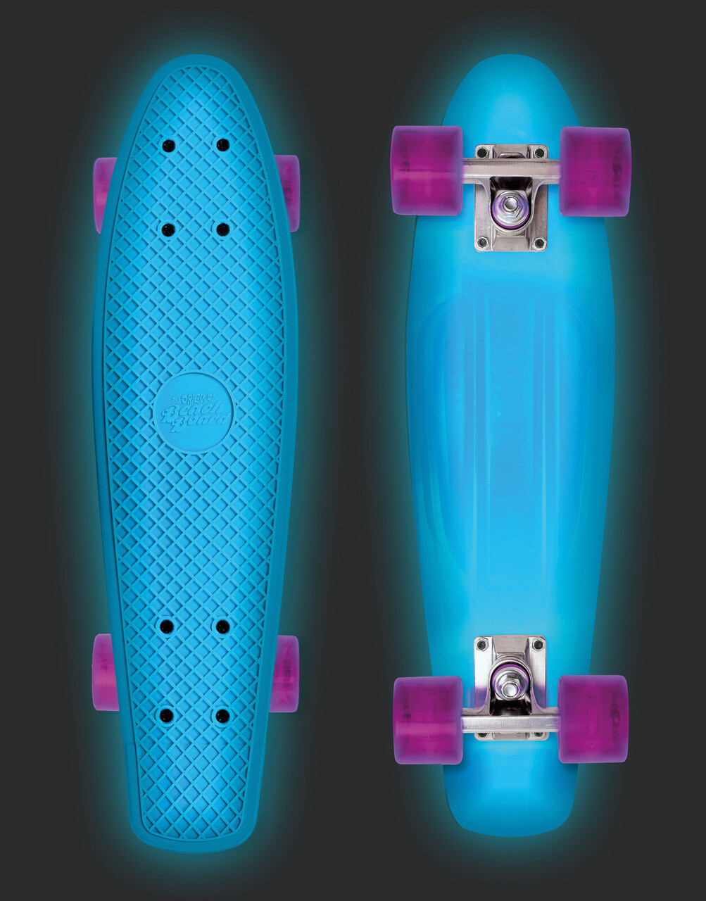 Street Surfing Plastic Cruiser Beach Board Glow Blue