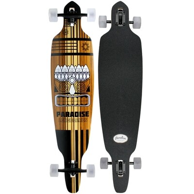 Paradise Longboard 44" Bamboo Drop Through Tiki Face