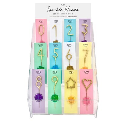 Mini Golden Number 3 Sparkler Wand 4"