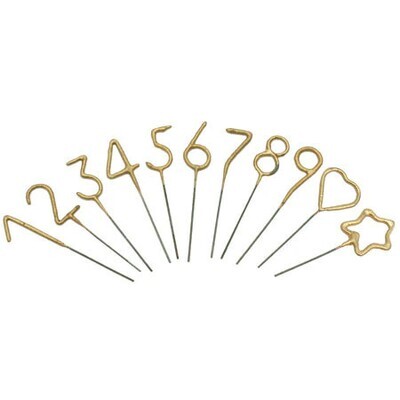 Mini Golden Number 3 Sparkler Wand 4"
