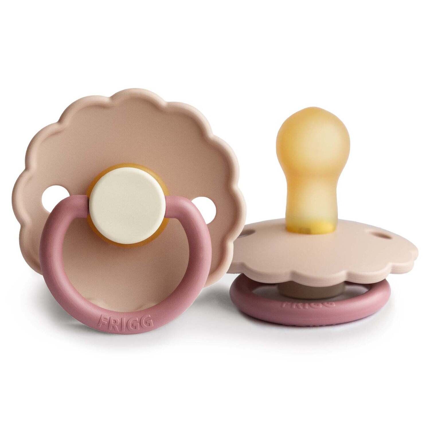 Mushie Frigg Daisy Natural Rubber Pacifier - Peony (0-6 months)