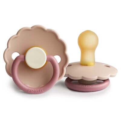 Mushie Frigg Daisy Natural Rubber Pacifier - Peony (0-6 months)