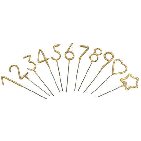 Mini Golden Number 1 Sparkler Wand 4"