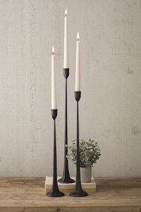 Tall Cast Iron Taper Candle Holder - Large
