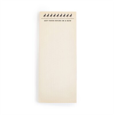 Ducks in a Row Skinny Notepad (4"x10")