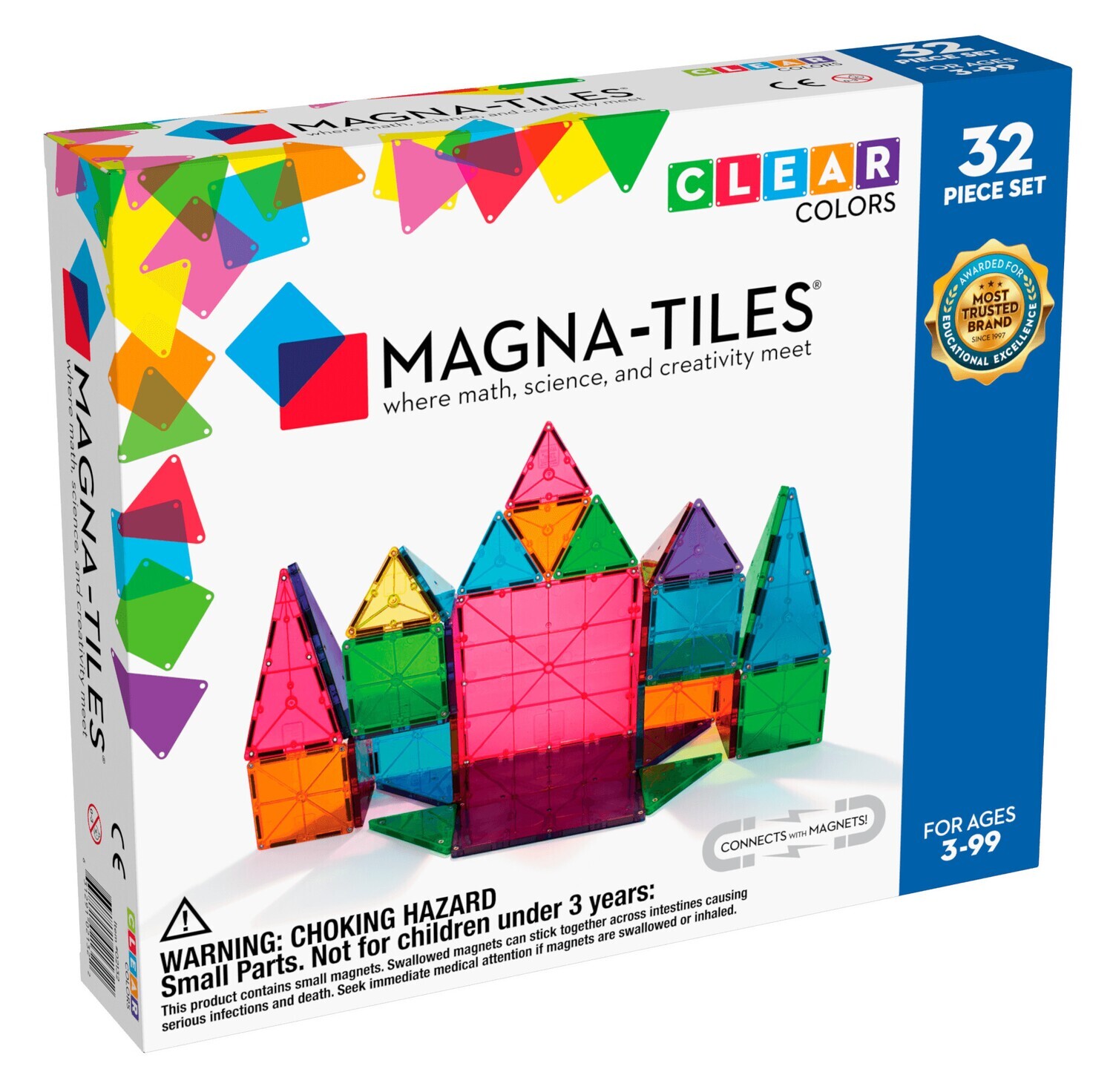 Magna-Tiles Clear Colors 32pc Set