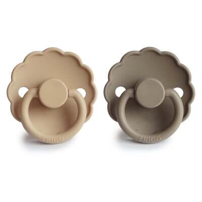 Mushie Frigg Daisy Pacifier (2pk) - Croissant /Portobello (0-6m)