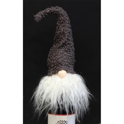 Grey Hat Santa Gnome Bottle Topper - 12in