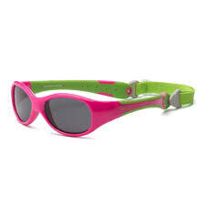 Real Shades Explorer Flexible Frame Sunglasses For Babies 0+ - Cherry Pink/Lime Green