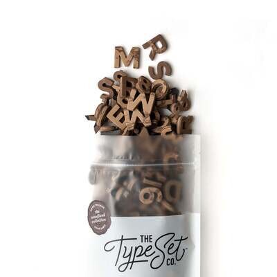 1" 200pc Faux Wood Dark Walnut Magnetic Letters