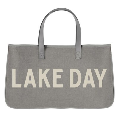 Grey Canvas Tote - Lake Day