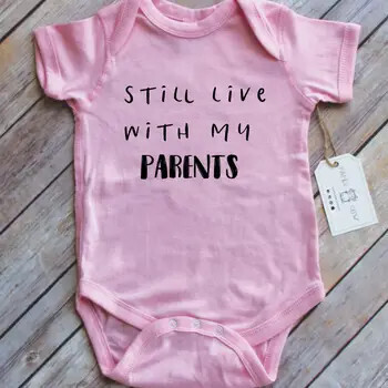 Still Live with Parents Graphic Cotton Bodysuit (6M) - Pink