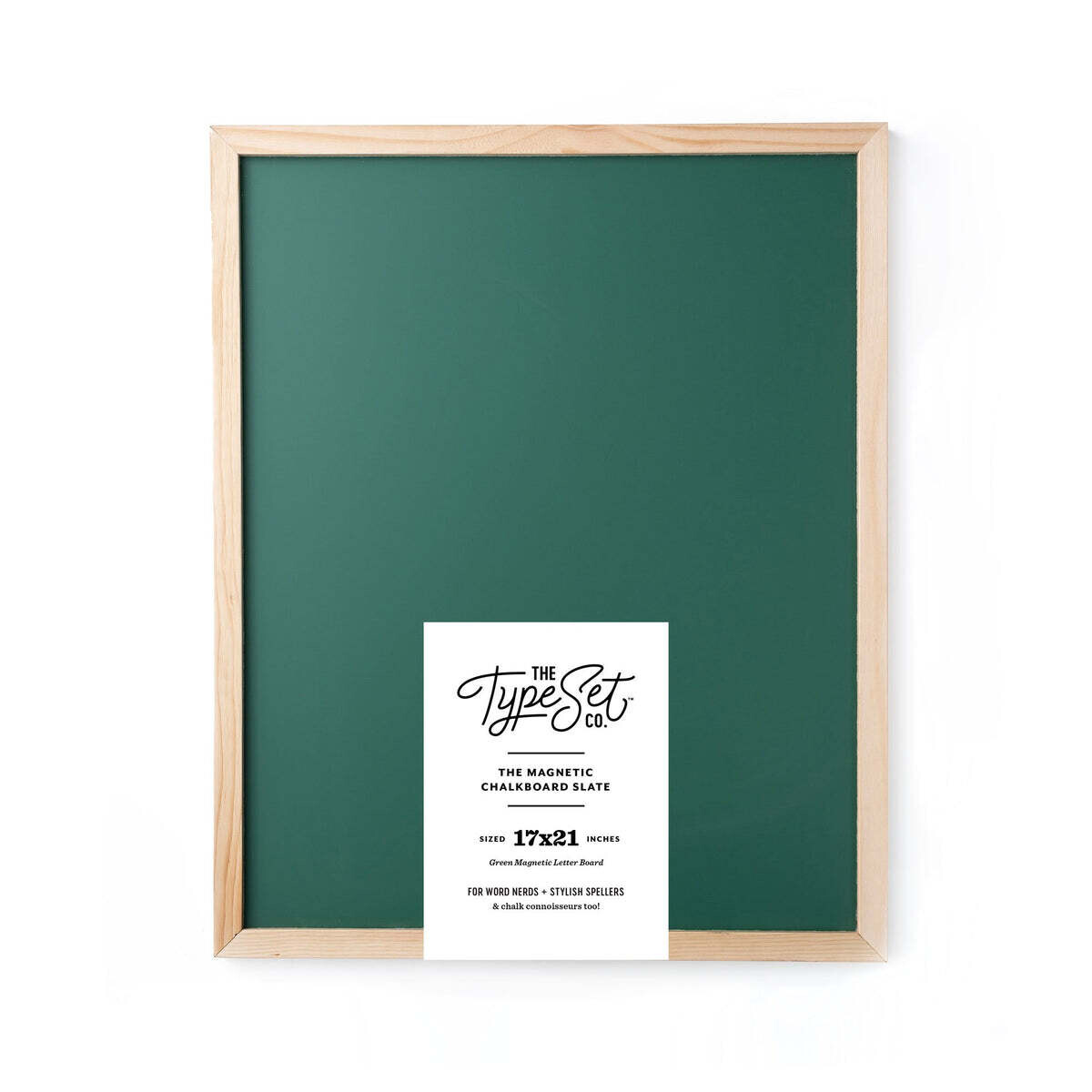 The Type Set CO 17x21 Deluxe Magnetic Letter Board - Green Chalkboard