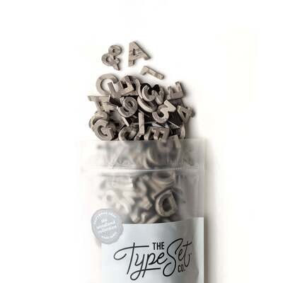The Type Set CO Soft Magnetic Letter Set - Woodland Driftwood Gray Sans Serif