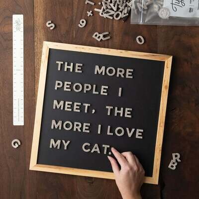 The Type Set CO Soft Magnetic Letter Set - Woodland Driftwood Gray Sans Serif