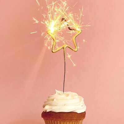 Mini Golden Star Sparkler Wand 4"