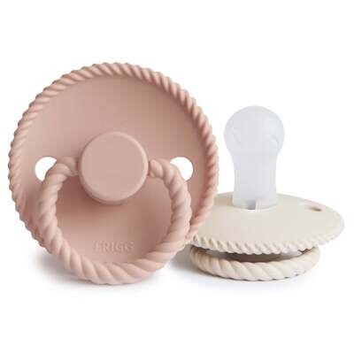 Mushie Frigg Rope Natural Baby Pacifier (2pk) - Blush/Cream (0-6m)