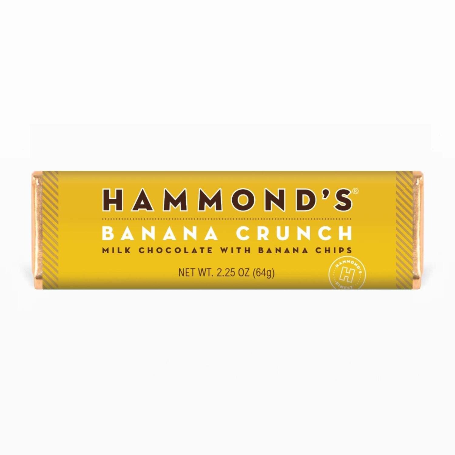 Hammond's Candies Banana Crunch Milk Chocolate Candy Bar 2.25oz
