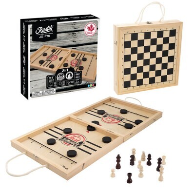 Rustik Foldable 2-in-1 Chess/Fast Sling Puck