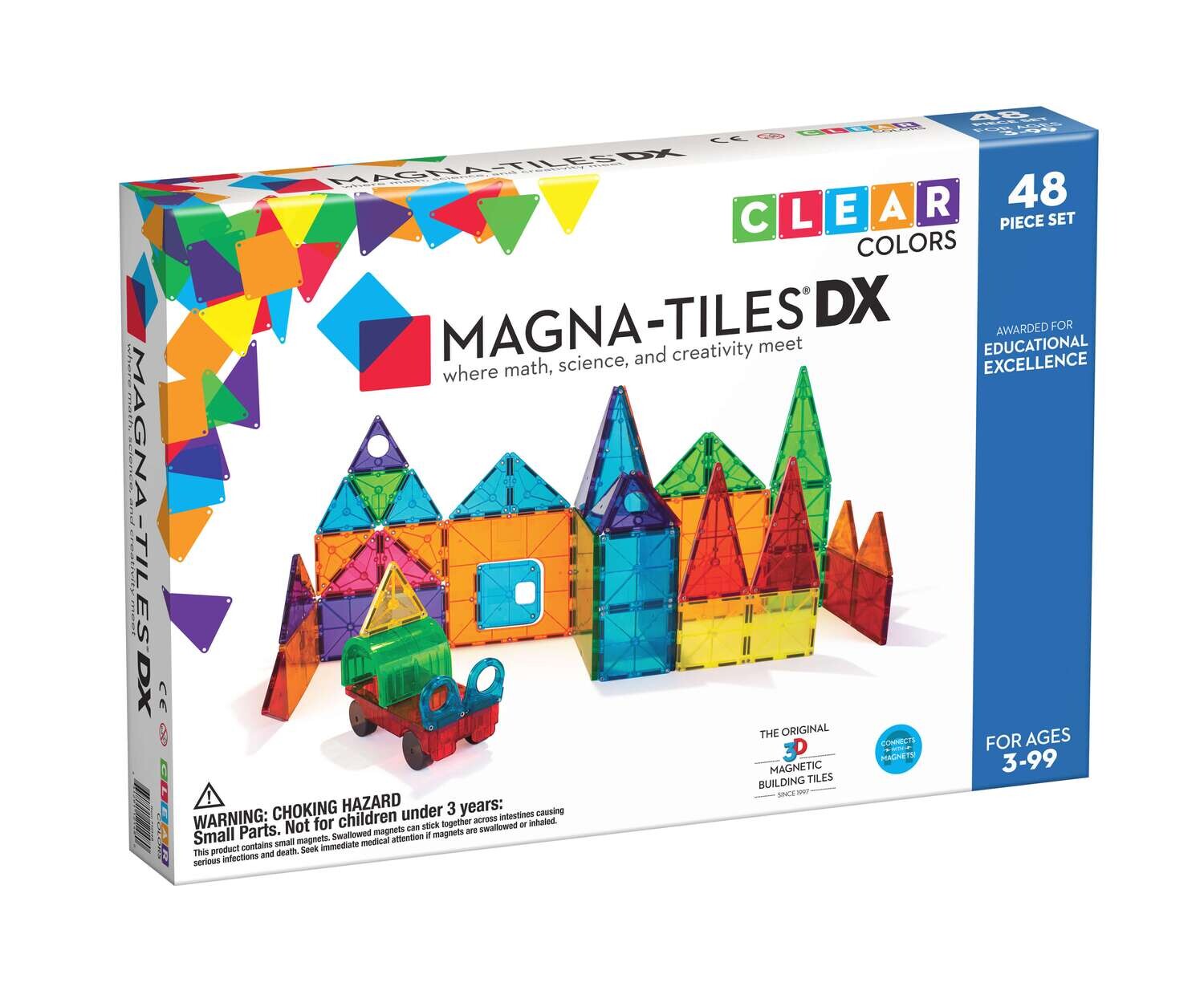 Magna-Tiles Clear Colors DX 48pc Set