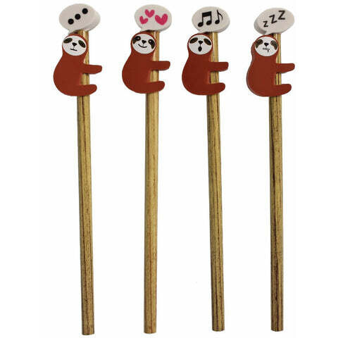 Streamline Sloth Eraser &amp; Pencil Duo