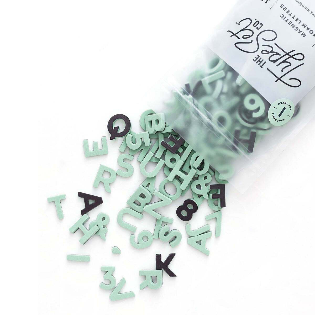 1" 200pc Mint Green Magnetic Letters