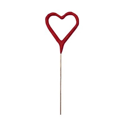 Mini Red Heart Sparkler Wand 4"