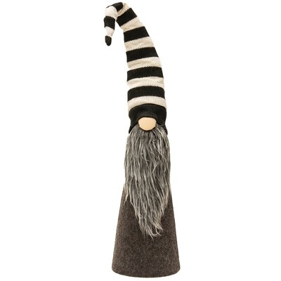 Skinny Grey Beard Gnome w/ Striped Hat - 27.95in
