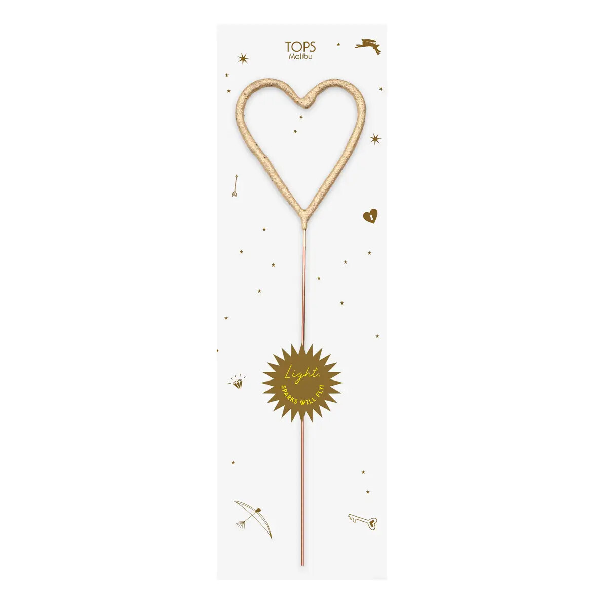Golden Heart Sparkler Wand 8"