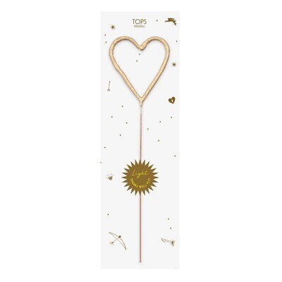 Golden Heart Sparkler Wand 8"