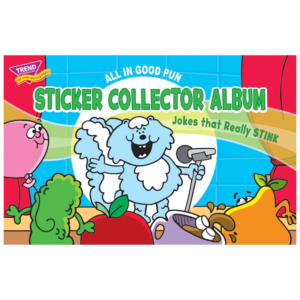 Trend Enterprises All in Good Pun - Jokes that Really STINK Sticker Collector Album